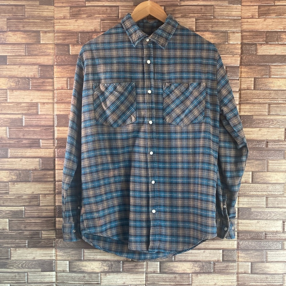 Vintage Haband Casual Joe Mens Flannel Shirt Pearl Snap Lot Small EUC